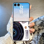 For Samsung Galaxy Z Flip8 Case Color-blocking Pattern Shockproof Slim PC Foldable Phone Cover