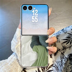 For Samsung Galaxy Z Flip8 Case Color-blocking Pattern Shockproof Slim PC Foldable Phone Cover