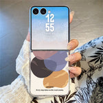 For Samsung Galaxy Z Flip8 Case Color-blocking Pattern Shockproof Slim PC Foldable Phone Cover