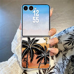 For Samsung Galaxy Z Flip8 Case Sunset Coconut Palm Pattern Shockproof PC Phone Cover