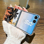 For Samsung Galaxy Z Flip8 Case Sunset Coconut Palm Pattern Shockproof PC Phone Cover