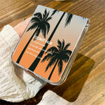For Samsung Galaxy Z Flip8 Case Sunset Coconut Palm Pattern Shockproof PC Phone Cover