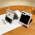 For Samsung Galaxy Z Flip8 Case Butterfly Pattern Hinge Protection Transparent PC Phone Cover