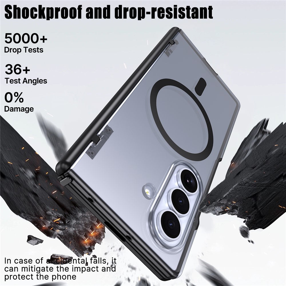 For Samsung Galaxy Z Fold8 Ultra / Z Fold7 5G Magnetic Case Spring Hinge Anti-Drop Matte PC + TPU Phone Cover