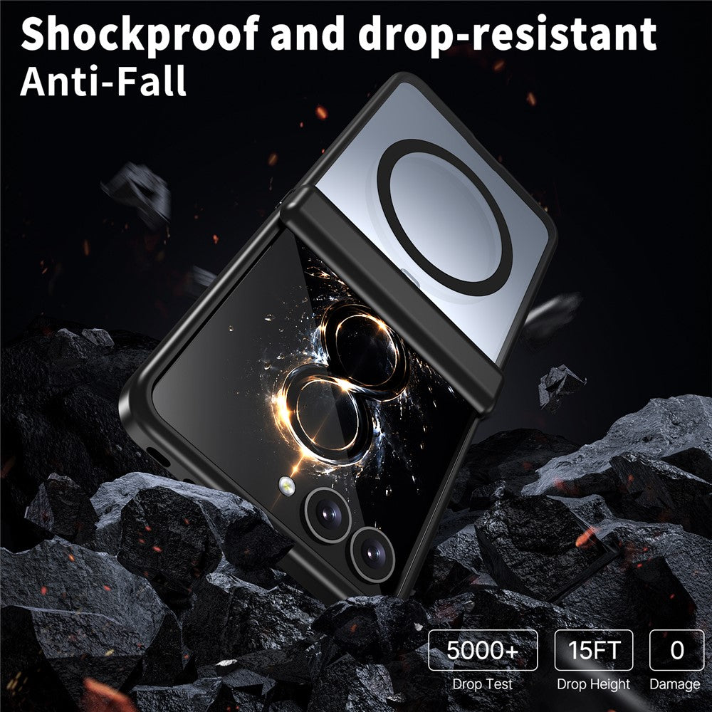 For Samsung Galaxy Z Flip8 / Z Flip7 5G Magnetic Case Spring Hinge Anti Drop Matte PC + TPU Phone Cover