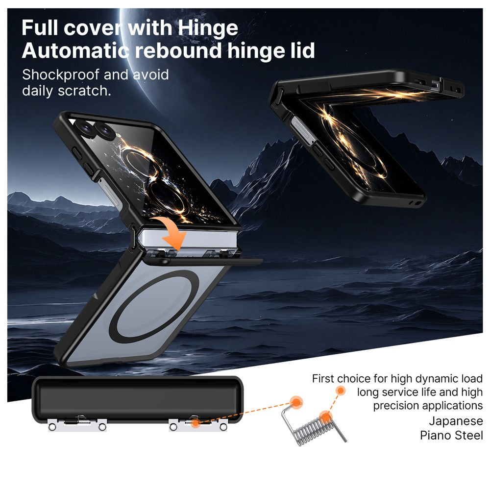 For Samsung Galaxy Z Flip8 / Z Flip7 5G Magnetic Case Spring Hinge Anti-Drop Matte PC + TPU Phone Cover