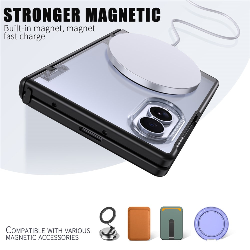 Til Samsung Galaxy Z Fold8 Magnetisk Etui Fjederhængsel Anti-fald Mat PC + TPU Telefoncover