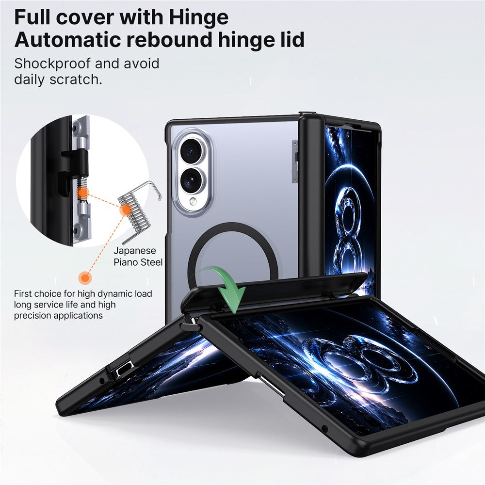 Til Samsung Galaxy Z Fold8 Magnetisk Etui Fjederhængsel Anti-fald Mat PC + TPU Telefoncover