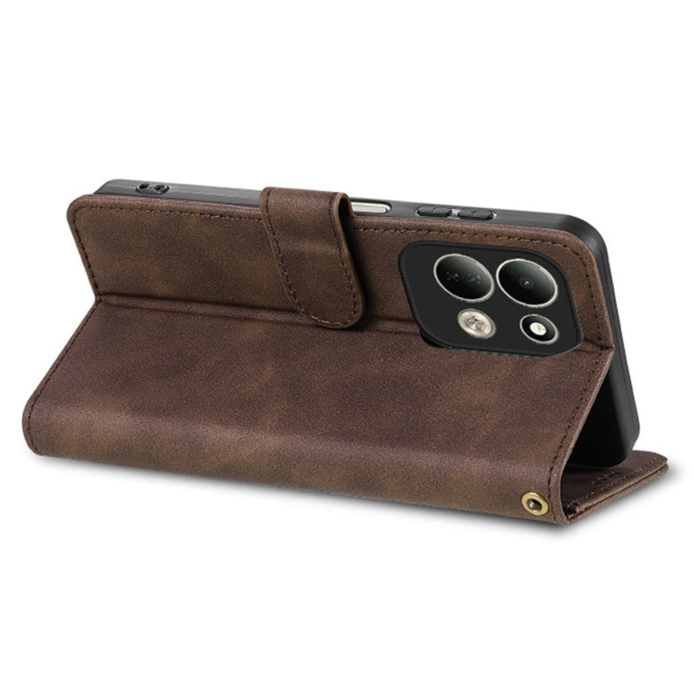 AZNS A2 for Xiaomi Redmi 17 4G  /  Redmi 17 5G Leather Case with Wrist Strap RFID Blocking Wallet Stand Phone Cover