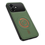 WANLONFENG til Oppo A6c 4G KJB Series Magnetisk Cover i Tech-stof Tekstur PC+TPU Stødsikkert Telefoncover