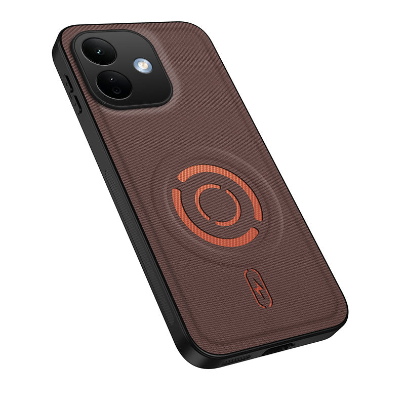 WANLONFENG for Xiaomi Redmi Note 17 Pro 5G KJB Series Magnetic Case Tech Fabric Texture PC+TPU Shockproof Phone Cover