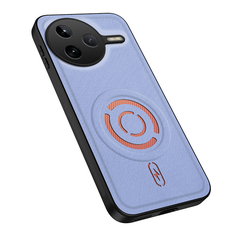 WANLONFENG för Xiaomi Redmi K80 5G / Xiaomi Poco F7 Pro 5G KJB-serien Magnetiskt skal Tech Tyg Textur PC+TPU Stötsäkert mobilskal
