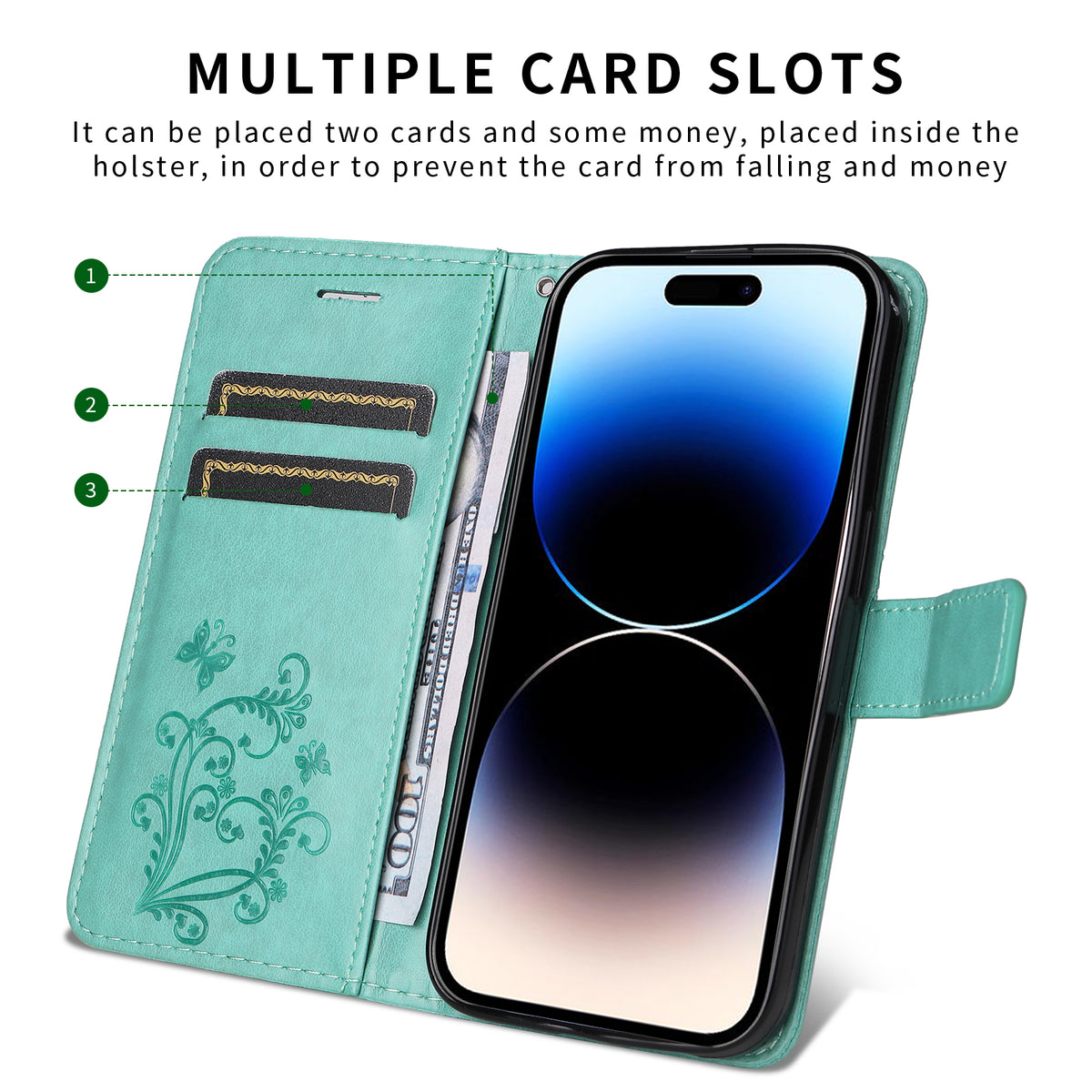 For Honor 600 Smart 5G / Honor X7e Plus 5G Wallet Case Floral Butterfly Imprinted Leather Phone Cover Stand