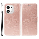 For Honor 600 Smart 5G / Honor X7e Plus 5G Wallet Case Floral Butterfly Imprinted Leather Phone Cover Stand