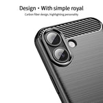 MOFI til iPhone 18 Bagcover Børstet Tekstur Kulfiber Blødt TPU Cover