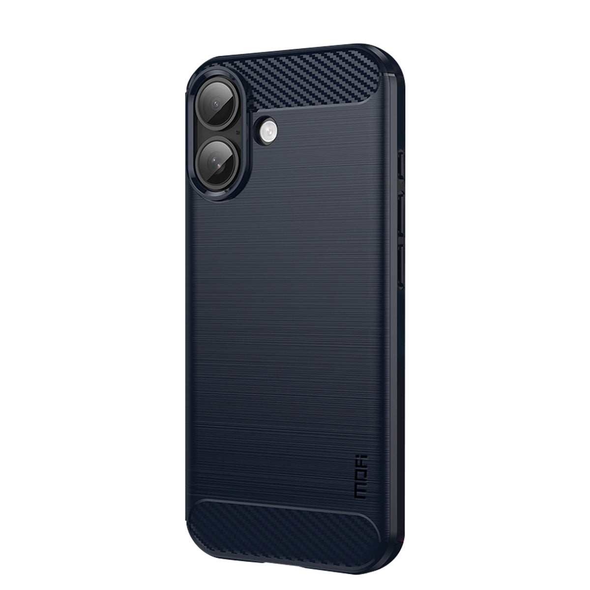 MOFI til iPhone 18 Bagcover Børstet Tekstur Kulfiber Blødt TPU Cover