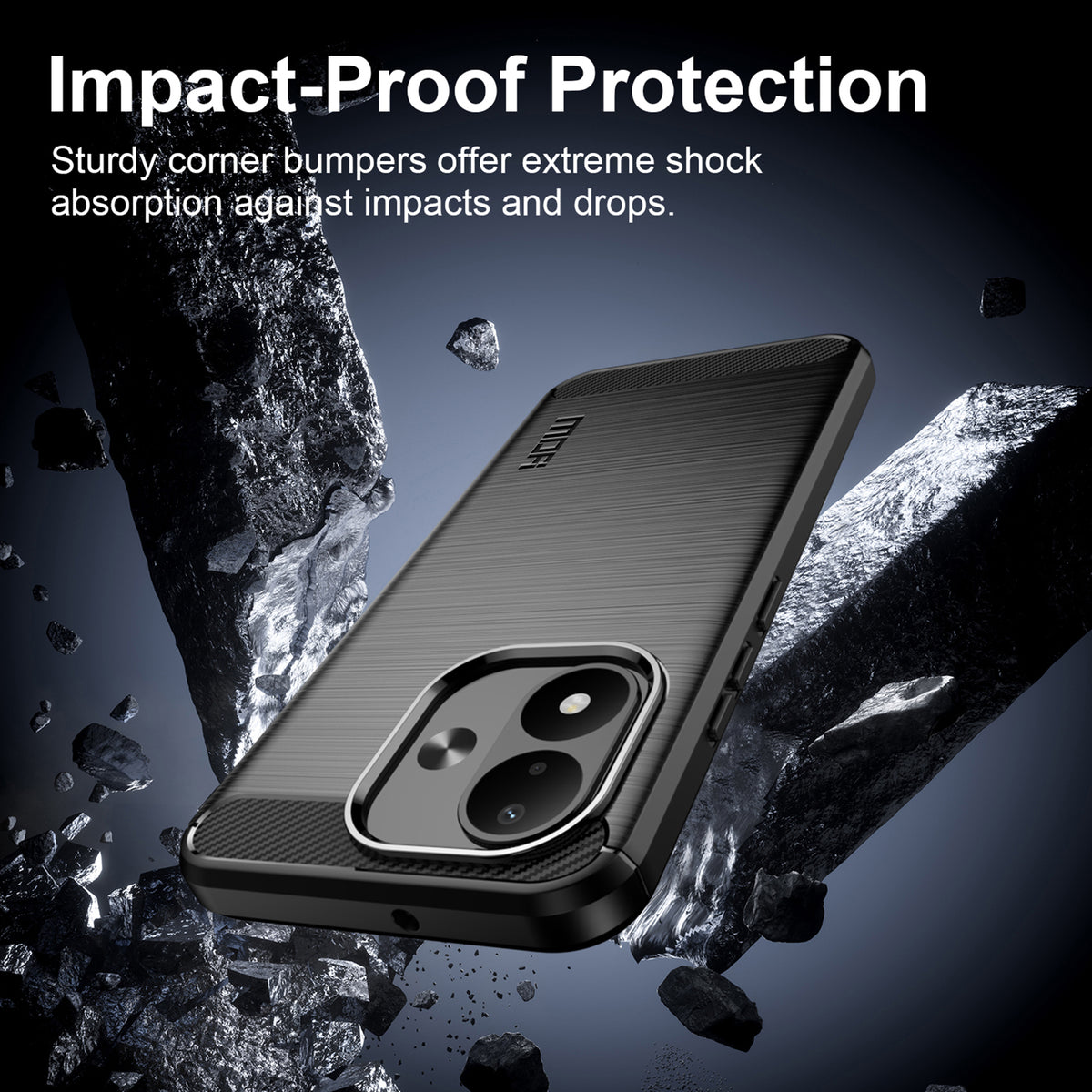 MOFI for Xiaomi Redmi Note 17 4G (Global) / Note 17 5G (Global) / Note 17 (India / China) 5G Back Cover  Brushed Texture Carbon Fiber Soft TPU Case