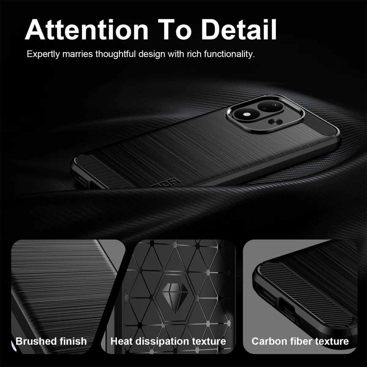 MOFI for Xiaomi Redmi Note 17 4G (Global) / Note 17 5G (Global) / Note 17 (India / China) 5G Back Cover  Brushed Texture Carbon Fiber Soft TPU Case