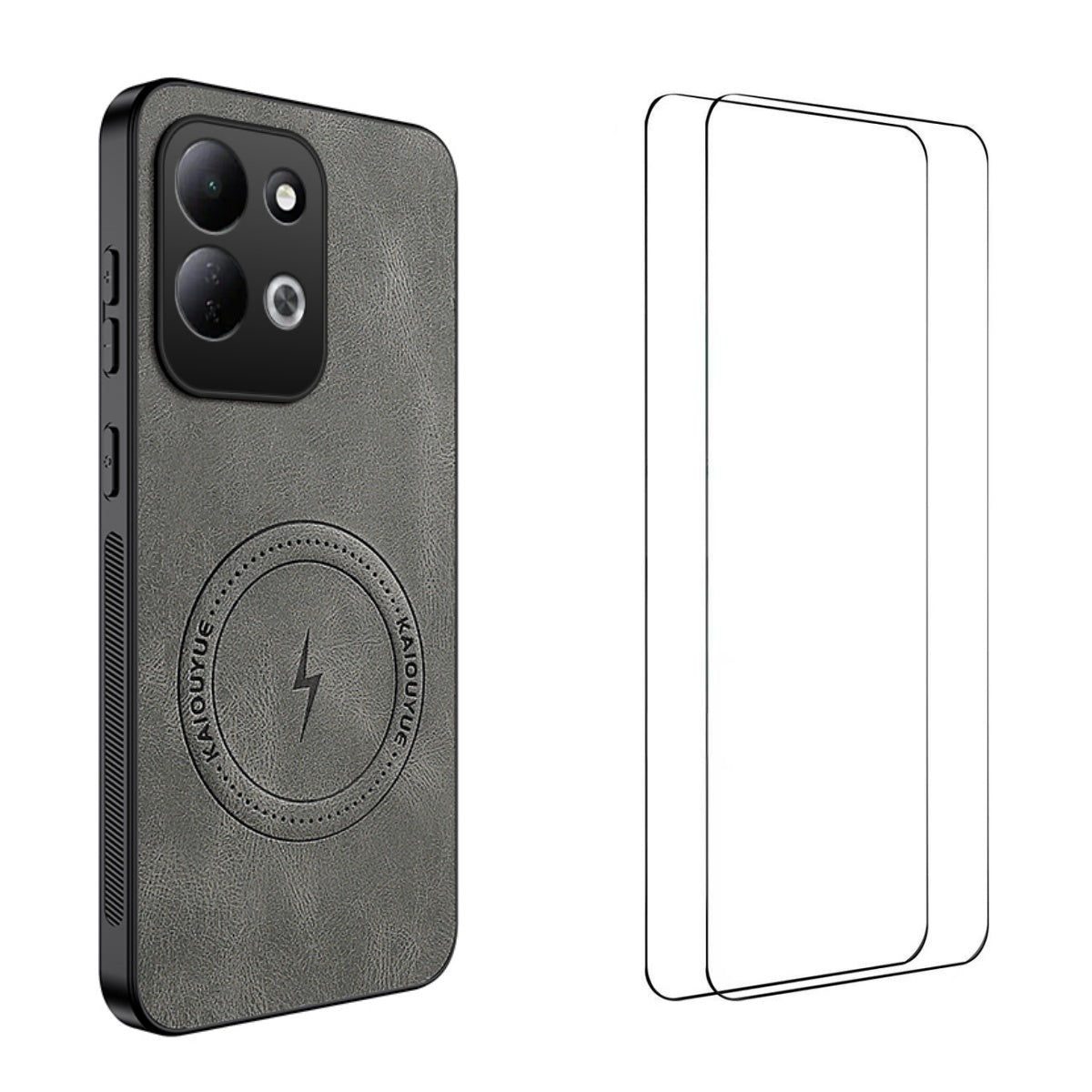 WANLONFENG för Xiaomi Redmi 17 5G / Xiaomi Redmi 17 4G SD-serien Magnetiskt skal Nappatextur PC TPU mobilskal med 2 st. skärmfilm