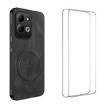 WANLONFENG för Xiaomi Redmi 17 5G / Xiaomi Redmi 17 4G SD-serien Magnetiskt skal Nappatextur PC TPU mobilskal med 2 st. skärmfilm