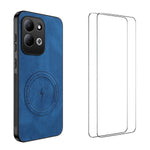 WANLONFENG för Xiaomi Redmi 17 5G / Xiaomi Redmi 17 4G SD-serien Magnetiskt skal Nappatextur PC TPU mobilskal med 2 st. skärmfilm