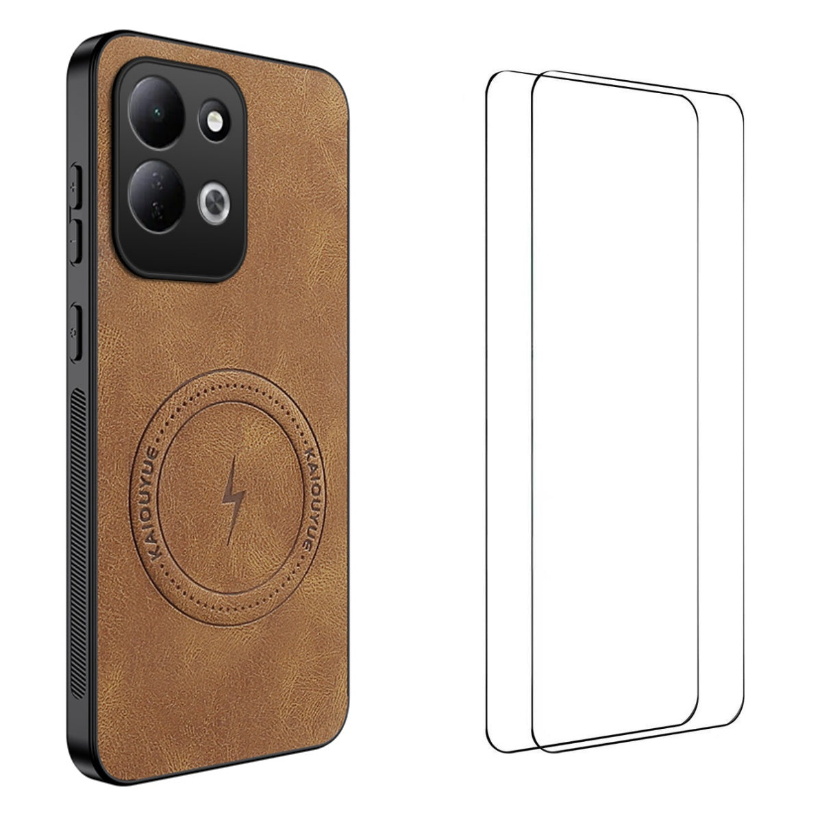 WANLONFENG för Xiaomi Redmi 17 5G / Xiaomi Redmi 17 4G SD-serien Magnetiskt skal Nappatextur PC TPU mobilskal med 2 st. skärmfilm