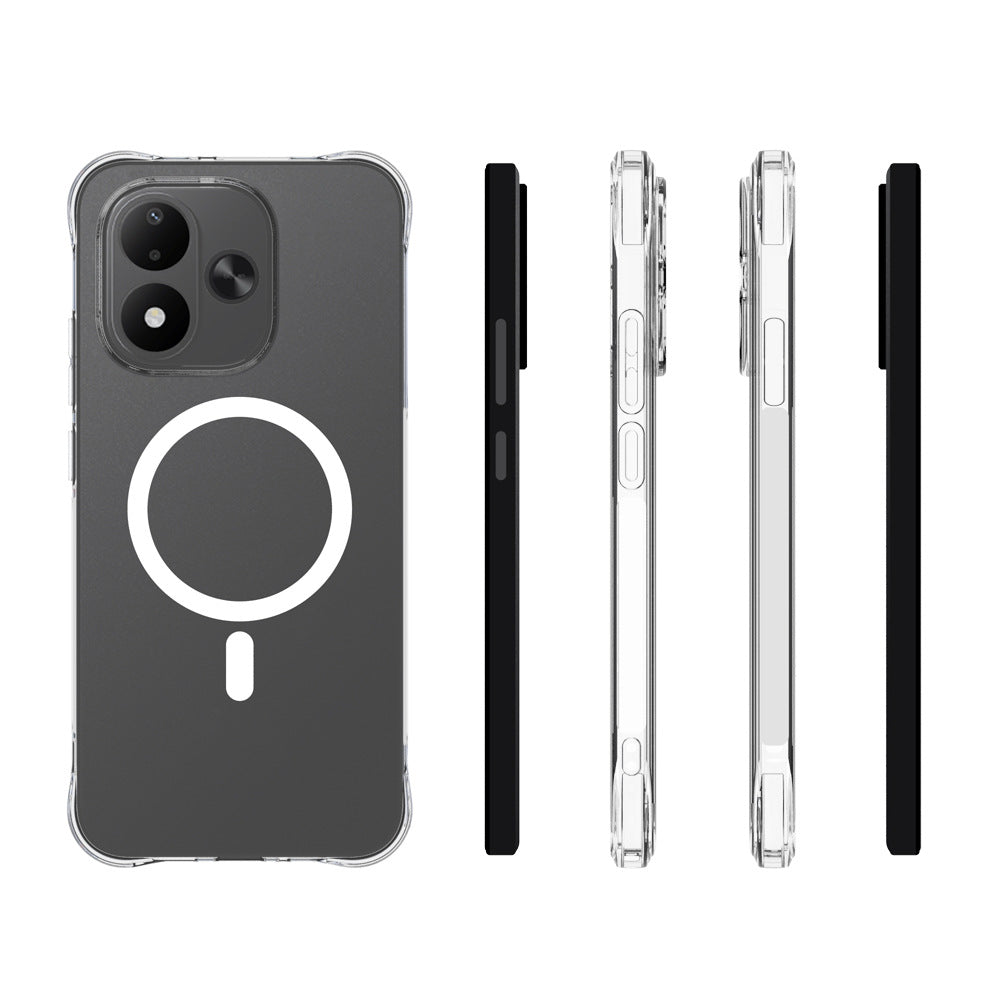 WANLONFENG for Xiaomi Redmi Note 17 4G (Global) / Note 17 5G (Global) / Note 17 (India / China) 5G TM1 Series 2.0mm Magnetic Case Clear TPU Phone Back Cover