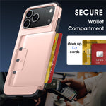 For iPhone 18 Pro Max / 17 Pro Max Case Slide Card Holder Military Drop Protection PC + TPU Phone Cover