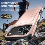 For iPhone 18 Pro Max / 17 Pro Max Case Slide Card Holder Military Drop Protection PC + TPU Phone Cover
