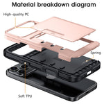 For iPhone 18 Pro Max / 17 Pro Max Case Slide Card Holder Military Drop Protection PC + TPU Phone Cover