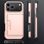For iPhone 18 Pro Max / 17 Pro Max Case Slide Card Holder Military Drop Protection PC + TPU Phone Cover