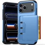 For iPhone 18 Pro Max / 17 Pro Max Case Slide Card Holder Military Drop Protection PC + TPU Phone Cover