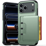 For iPhone 18 Pro Max / 17 Pro Max Case Slide Card Holder Military Drop Protection PC + TPU Phone Cover