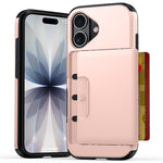 For iPhone 17 Case Slide Card Holder Military Drop Protection PC + TPU Phone Cover