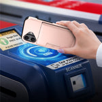 For iPhone 16 Case Slide Card Holder Military Drop Protection PC + TPU Phone Cover