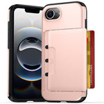 For iPhone 17e  /  16e Case Slide Card Holder Military Drop Protection PC + TPU Phone Cover