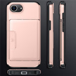 For iPhone 17e  /  16e Case Slide Card Holder Military Drop Protection PC + TPU Phone Cover