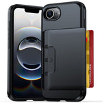 For iPhone 17e  /  16e Case Slide Card Holder Military Drop Protection PC + TPU Phone Cover