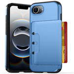 For iPhone 17e  /  16e Case Slide Card Holder Military Drop Protection PC + TPU Phone Cover