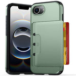 For iPhone 17e  /  16e Case Slide Card Holder Military Drop Protection PC + TPU Phone Cover