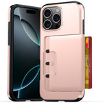 iPhone 16 Pro-skal med korthållare, militärt fallskydd, PC + TPU-mobilskal