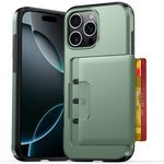 iPhone 16 Pro-skal med korthållare, militärt fallskydd, PC + TPU-mobilskal
