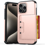 Til iPhone 15 Pro Cover Skydeligt Kortholder Militær Faldsikring PC + TPU Telefoncover