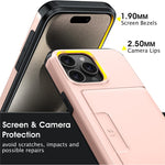Til iPhone 15 Pro Cover Skydeligt Kortholder Militær Faldsikring PC + TPU Telefoncover