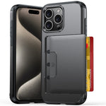 Til iPhone 15 Pro Cover Skydeligt Kortholder Militær Faldsikring PC + TPU Telefoncover