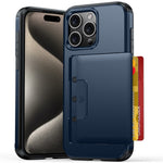 Til iPhone 15 Pro Cover Skydeligt Kortholder Militær Faldsikring PC + TPU Telefoncover