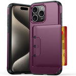 Til iPhone 15 Pro Cover Skydeligt Kortholder Militær Faldsikring PC + TPU Telefoncover