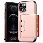 For iPhone 14 Pro Max Case Slide Card Holder Military Drop Protection PC + TPU Phone Cover