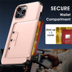 For iPhone 14 Pro Max Case Slide Card Holder Military Drop Protection PC + TPU Phone Cover