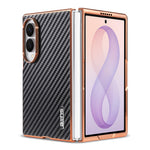 AZNS For Samsung Galaxy Z Fold8 Case Electroplating Carbon Fiber Texture PU + TPU Phone Cover
